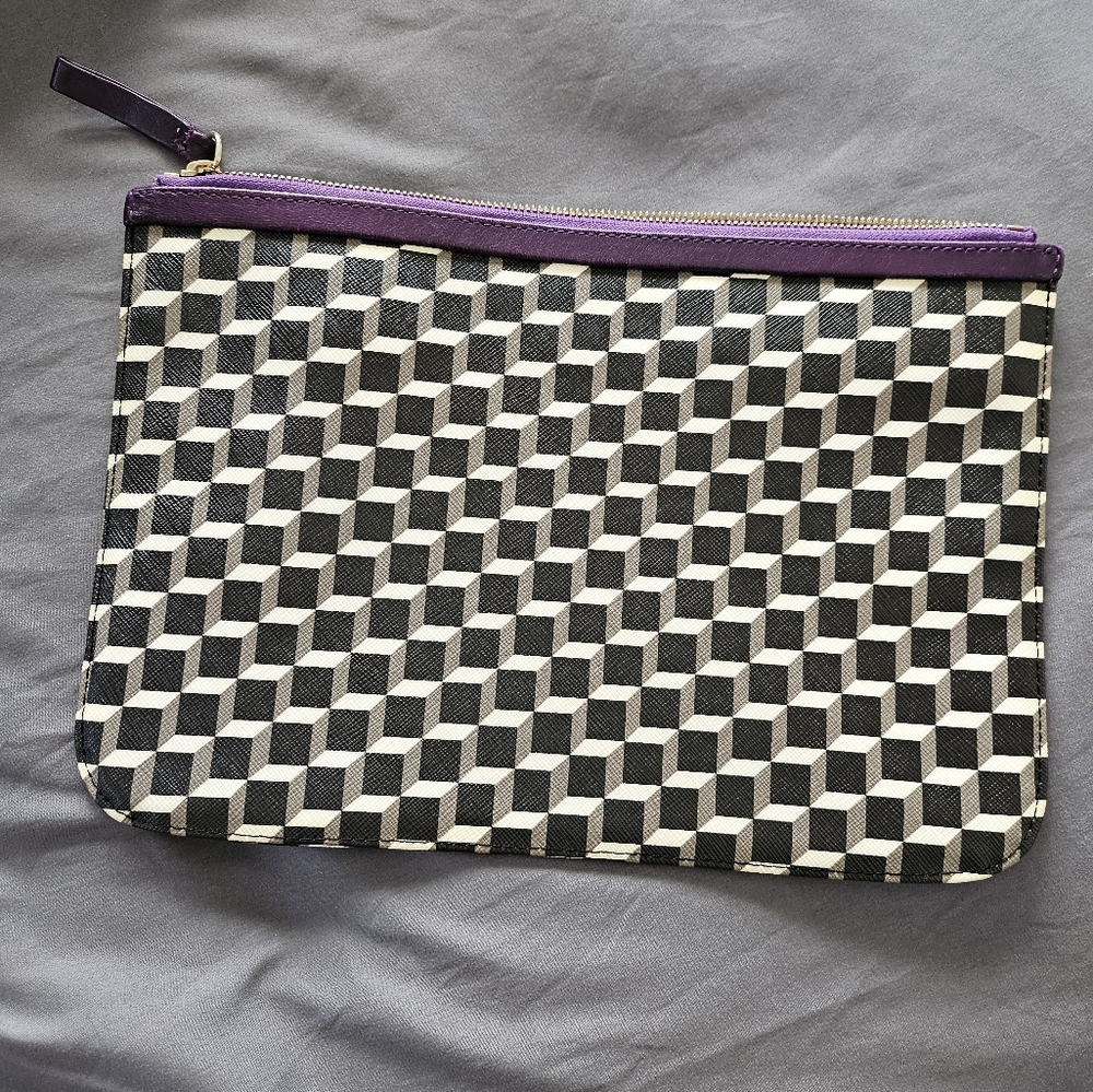 Pierre Hardy Black Clutch with Purple Accent